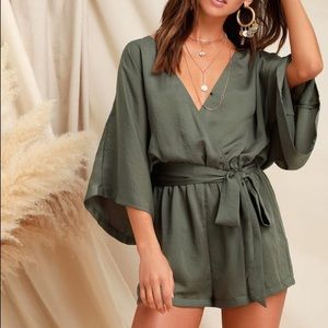 Lulus Olive Green Romper NWT
